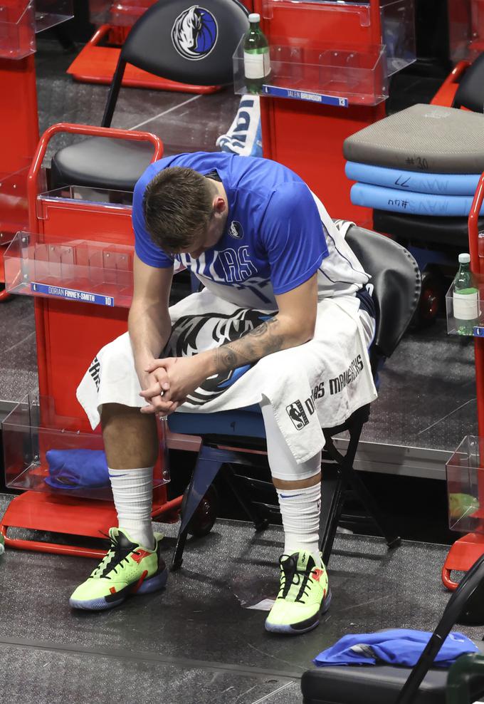 Pred desetim srečanjem v play-offu, ko je Dallas doma pogorel proti LA Clippers (81:106), je Dončić v povprečju na tekmo dosegal 33,3 točke. Po dosežku na zadnji tekmi (19 točk) je njegovo povprečje padlo za 1,4 točke. | Foto: Guliverimage/Vladimir Fedorenko