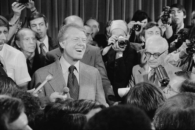 Jimmy Carter na tiskovni konferenci leta 1977. | Foto: Reuters