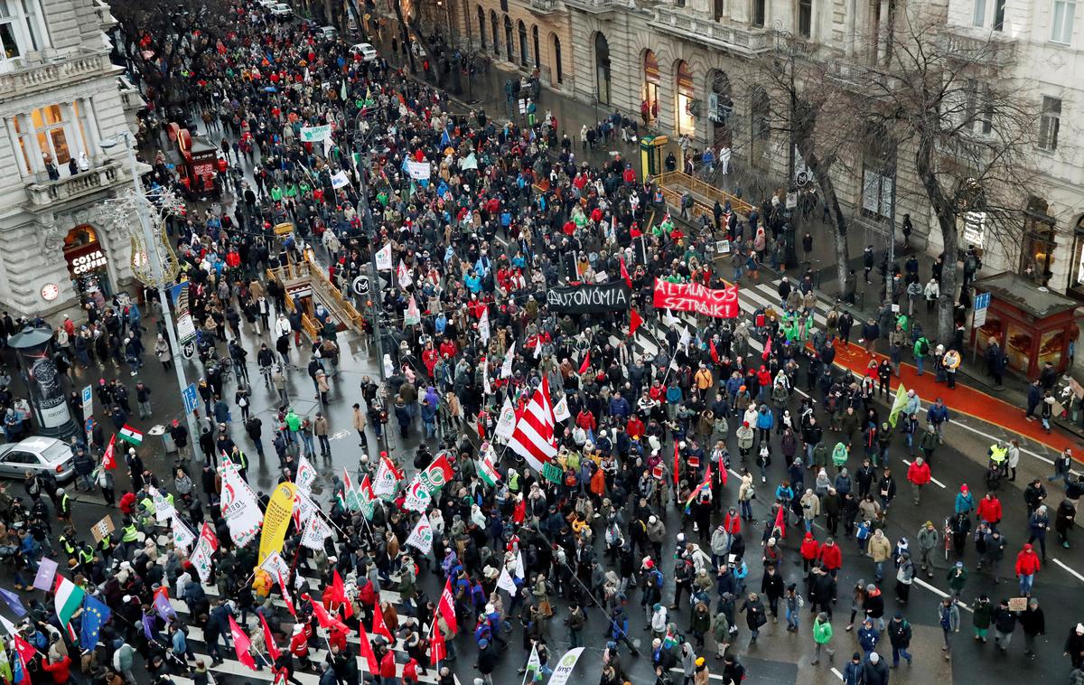 Protivladni protestniki v Budimpešti | Foto Reuters