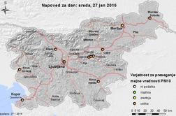 Zrak ni najboljši, raje ostanite doma