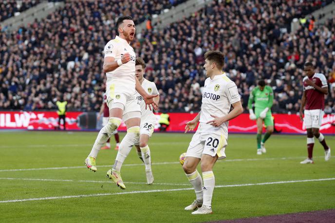 Jack Harrison | Jack Harrison je na gostovanju v Londonu kar trikrat zatresel mrežo četrtouvršenega West Hama in popeljal Leeds United do zmage s 3:2. | Foto Reuters