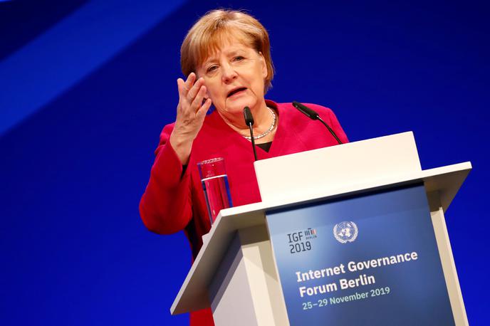 Angela Merkel | Nemška kanclerka Angela Merkel na forumu o upravljanju interneta v Berlinu | Foto Reuters