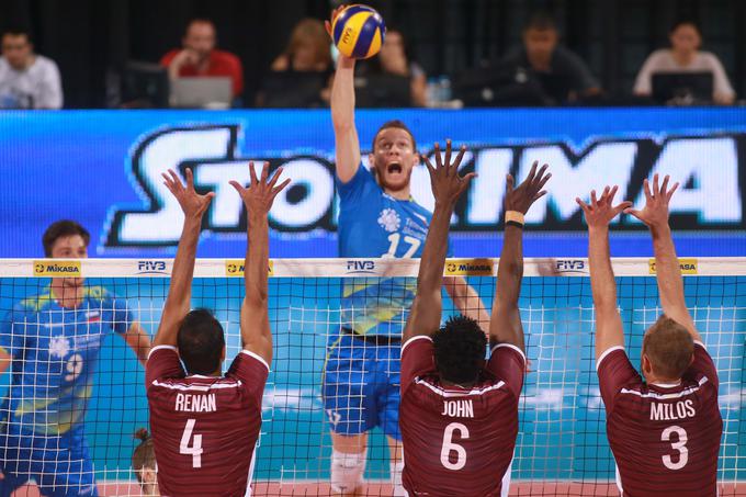 Urnaut je bil z 12 točkami med najučinkovitejšimi v slovenski vrsti. | Foto: FIVB