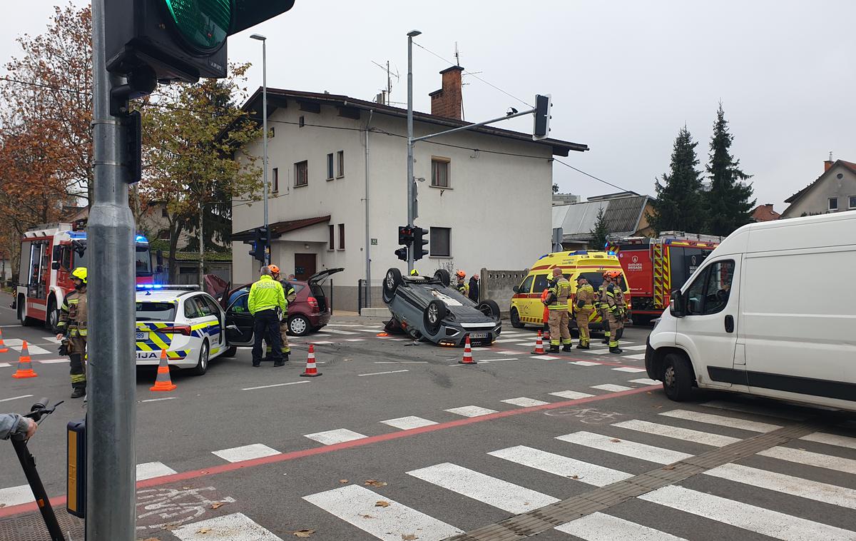 nesreča, LJ | Nesreča se je končala brez hujših posledic, so nam potrdili na PU Ljubljana. | Foto Bralec