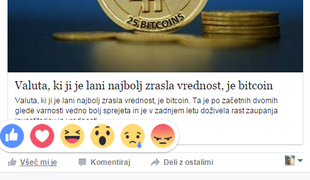 Facebook ima nove gumbe za všečkanje