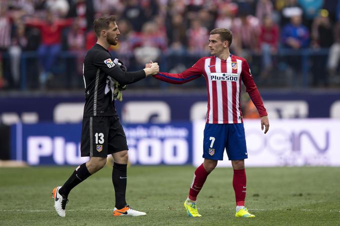 Jan Oblak in francoski napadalec Antoine Griezmann sta velika aduta Atletica v lovu na polfinale. | Foto: 