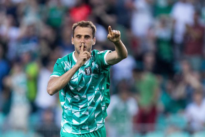 liga prvakov NK Olimpija Valmiera Mustafa Nukić | Pa ga je dočakal! Mustafa Nukić je proti Valmieri dosegel prvi letošnji zadetek za Olimpijo na domačem stadionu v Stožicah. | Foto Vid Ponikvar/Sportida