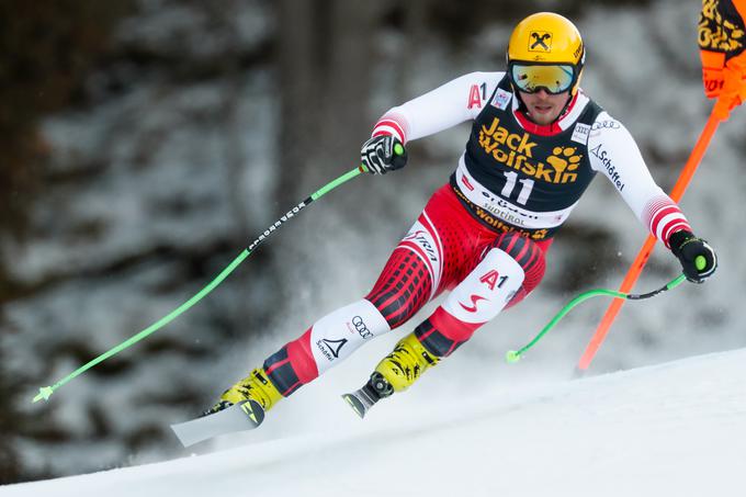 Max Franz je na smuku v Val Gardeni zasedel drugo mesto. Z novo bero točk je prevzel prvo mesto v skupnem seštevku svetovnega pokala.   | Foto: Getty Images