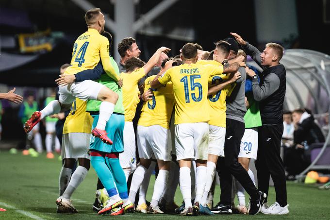 Veselje Ljubljančanov po zadetku Gregorja Bajdeta. | Foto: Blaž Weindorfer/Sportida