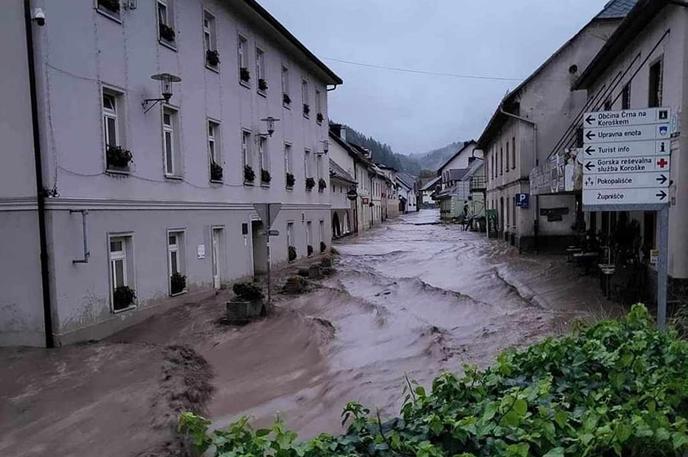 Črna na Koroškem | Črna na Koroškem v obdobju najhujših poplav | Foto Neurje.si / Facebook