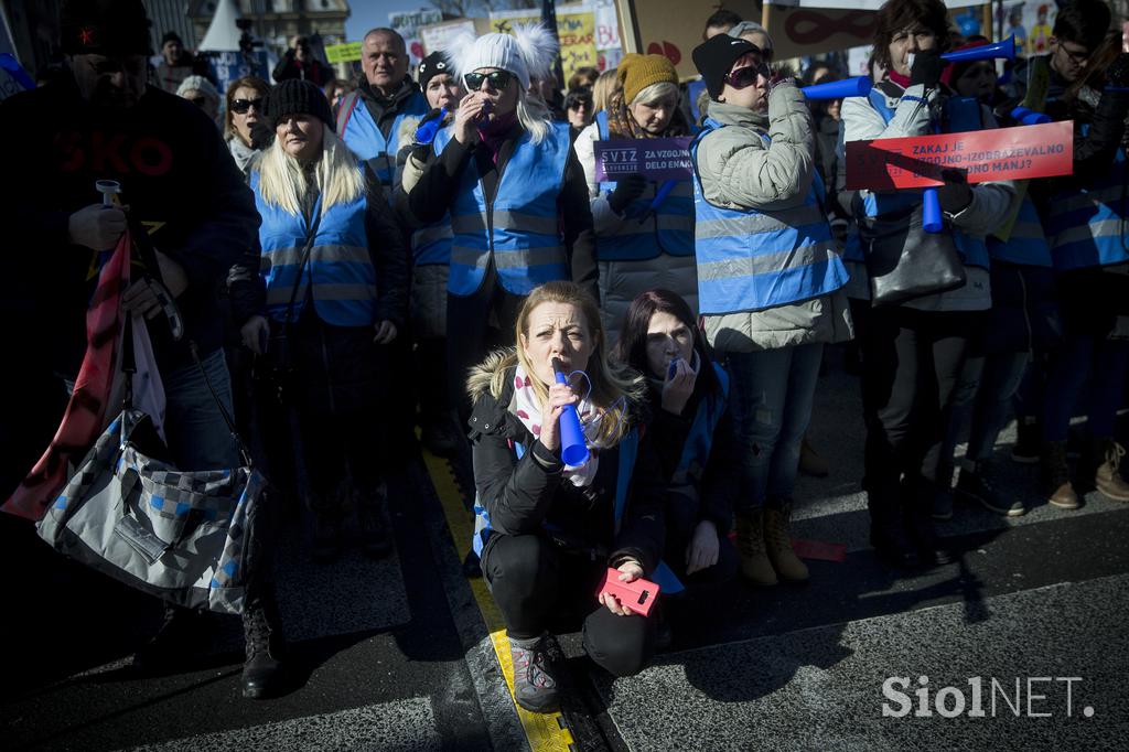 protest stavka Ljubljana Sviz