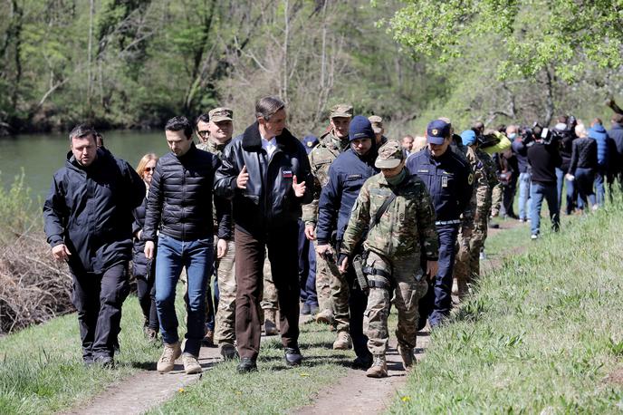 delegacija borut pahor aleš hojs matej tonin kolpa črnomelj koronavirus | Foto STA