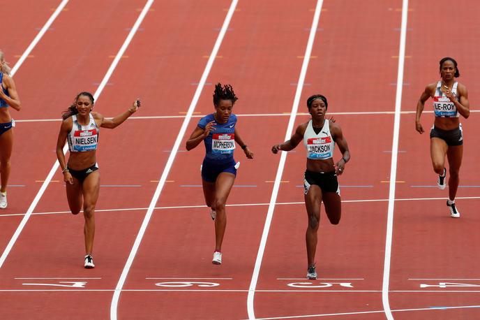 Shericka Jackson diamantna liga London | Jamajčanka Shericka Jackson je zmagovalka teka na 400 metrov na diamantni ligi v Londonu, Anita Horvat je v tem finalu zasedla sedmo mesto. | Foto Reuters