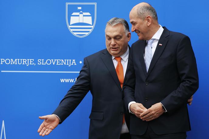 Viktor Orban in Janez Janša | Viktor Orban je med ustanovitelji nove skrajno desne skupine v Evropskem parlamentu Patriotov za Evropo. Pred tremi leti je izstopil iz Evropske ljudske stranke, kjer je tesno sodeloval z Janezom Janšo. | Foto STA