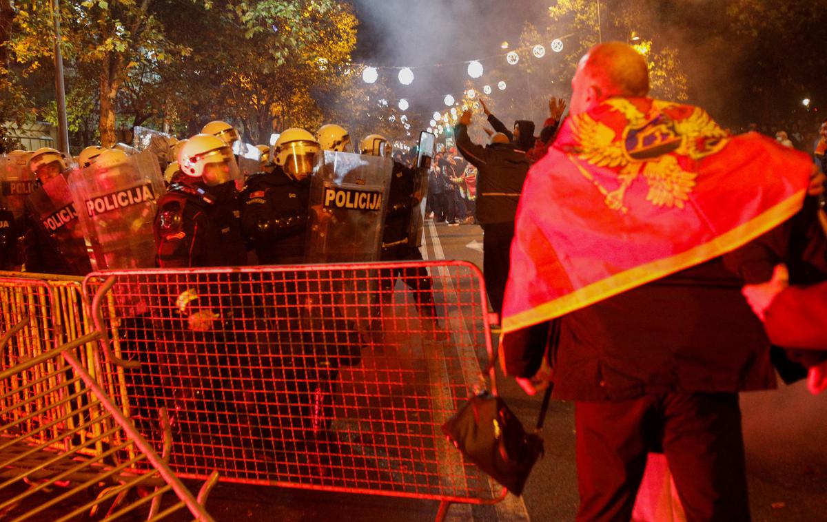 Nemiri pred črnogorskim parlamentom v Podgorici | Foto Reuters