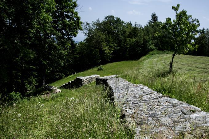 V poznorimskem obdobju so se prebivalci iz naselbin v nižinah začeli umikati na bolj varne višinske lokacije. Eno teh je bilo Ančnikovo gradišče, ki je bilo proti vzhodu obdano s skalami, na ostalem območju pa s kamnitim obzidjem. | Foto: Ana Kovač