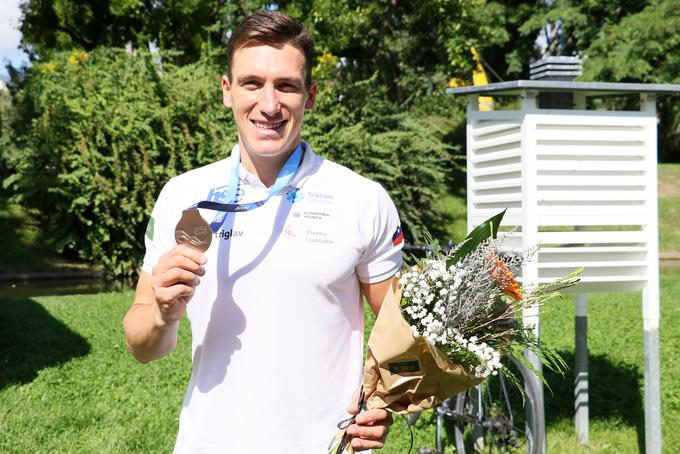 Luka Božič je dolgo čakal na to medaljo. | Foto: Nina Jelenc