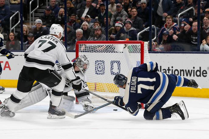 KIngs Columbus | Los Angeles Kings Anžeta Kopitarja so po podaljšku s 3:2 izgubili proti Columbusu. | Foto Reuters