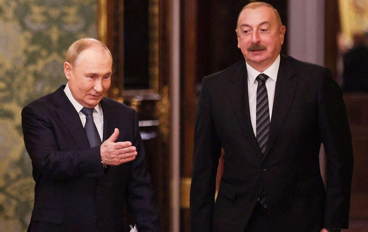 Ilham Alijev, Vladimir Putin | Vladimir Putin in Ilham Alijev med srečanjem oktobra letos | Foto Reuters