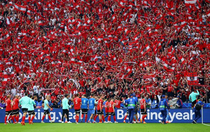 Avstrijci so si z zmago nad Poljsko zagotovili pomemben korak k morebitnem napredovanju med najboljših 16. | Foto: Reuters