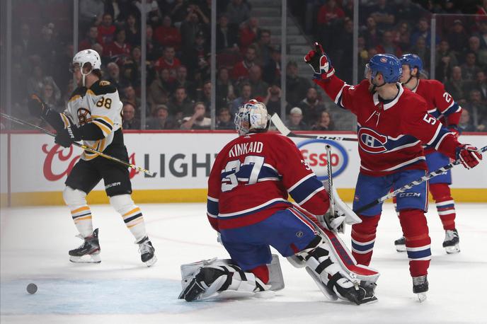 David Pastrnak Montreal Boston | David Pastrnak je mrežo Montreala zatresel kar trikrat. | Foto Reuters