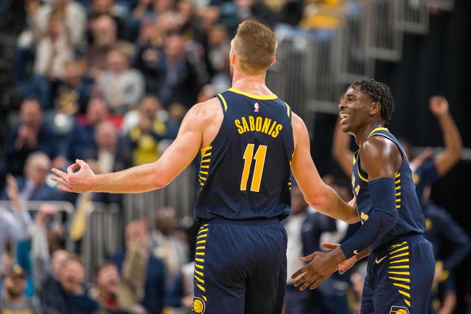 Domantas Sabonis je pomagal Indiani do tretje zaporedne zmage. | Foto: Reuters