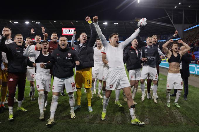 Veselje Poljakov ob uvrstitvi na Euro 2024. | Foto: Reuters