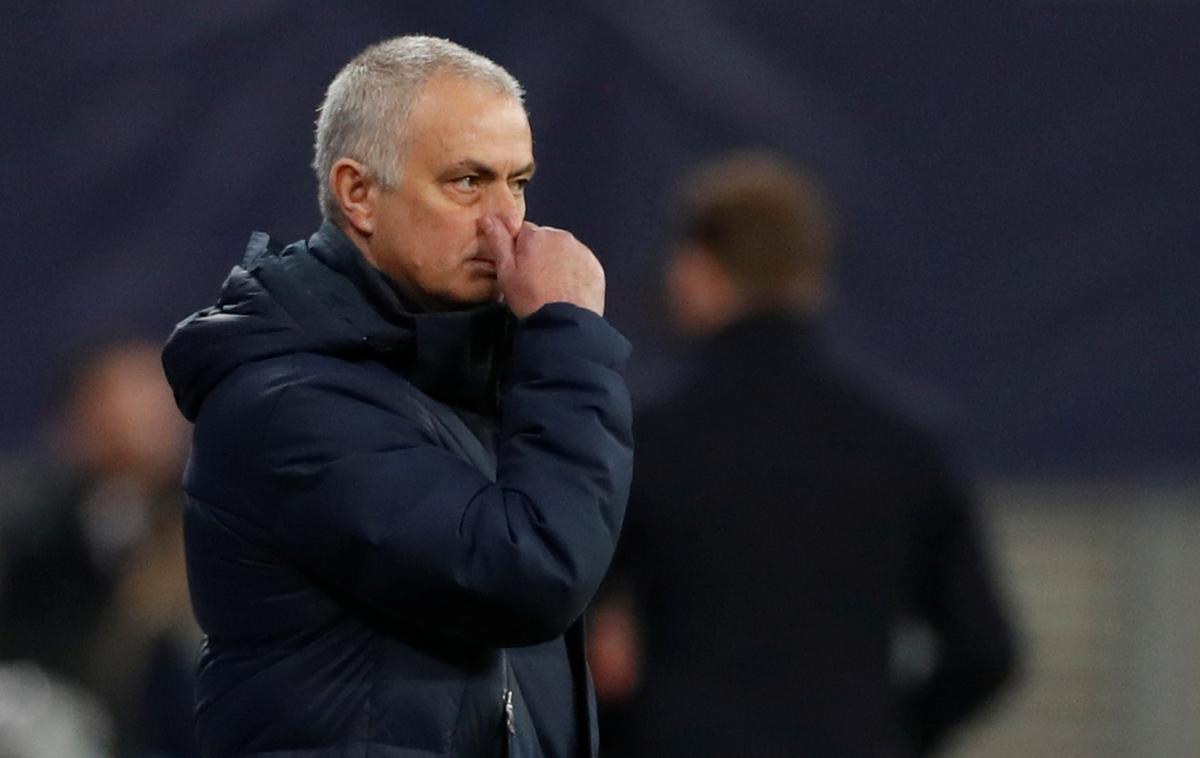 Leipzig Tottenham Jose Mourinho | Jose Mourinho je enem izmed parkov opravil trening in razbesnel Angleže. | Foto Reuters