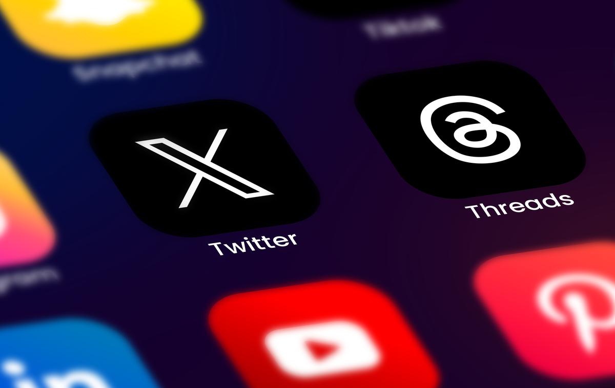 Threads in X | V Applovi trgovini z aplikacijami Appstore je aplikacija Threads že na voljo slovenskim uporabnikom. | Foto Shutterstock