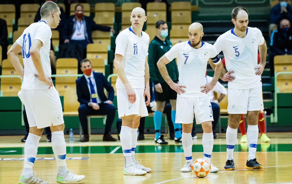 Futsal, reprezentanca: Alen Fetič, Klemen Duščak, Igor Osredrkar in Kristjan Čujec | Slovenci so prvo prijateljsko tekmo z Nizozemsko izgubili. | Foto Grega Valančič/Sportida