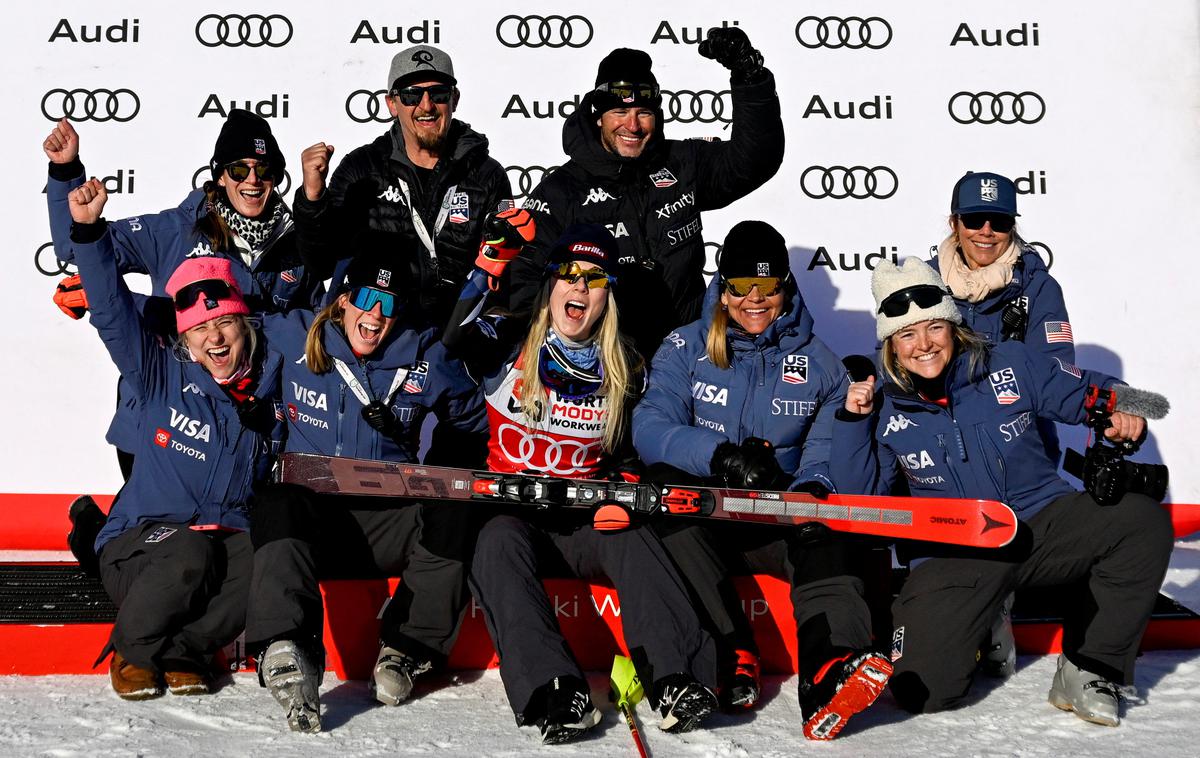 Mikaela Shiffrin | Mikaela Shiffrin je osvojila svoj osmi slalomski globus, skupaj pa jih ima v karieri že 16. Več jih je dobila samo Lindsey Vonn, 20. | Foto Reuters