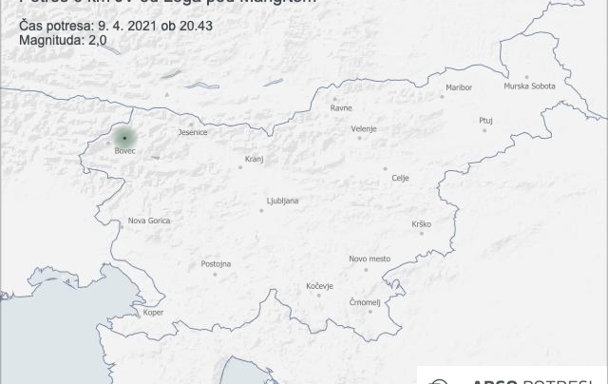 potres | Središče je bilo 76 kilometrov severozahodno od Ljubljane. | Foto Arso