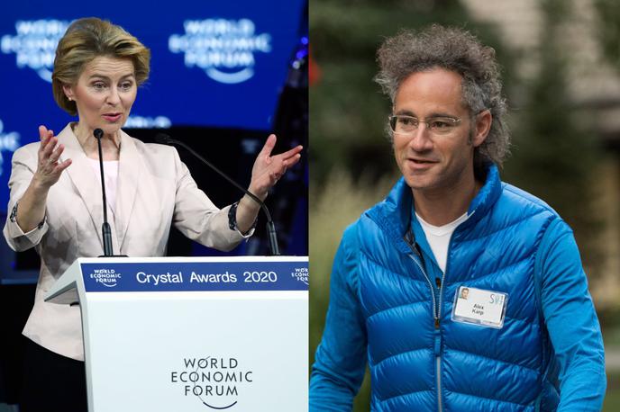 Ursula von der Leyen, Alex Karp | Nihče ne ve, o čem sta govorila Ursula von der Leyen in Alex Karp. | Foto Reuters / Getty Images