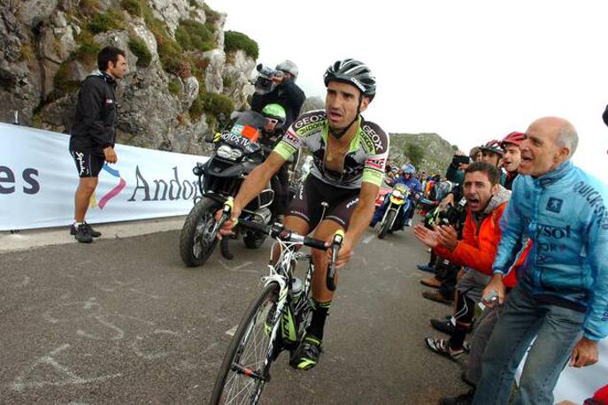 Juan Jose Cobo  Vuelta 2011 | Španec Juan Jose Cobo je leta 2011 z napadom v zadnjem delu vzpona na L'Angliru dobil kraljevsko etapo in Vuelto. | Foto Guliver/Getty Images