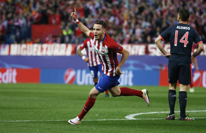 Prvi polfinalni dvoboj med Atleticom in Bayernom je v korist španskega kluba odločil Saul Niguez (1:0). | Foto: 