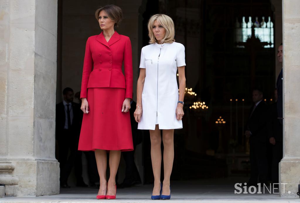 donald trump, melania trump, emmanuel macron, brigitte trogneux