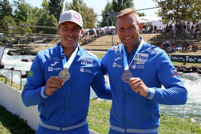 Luka Božič in Benjamin Savšek sta na drugem in prvem mestu med kanuisti. | Foto: Kajakaška zveza Slovenije