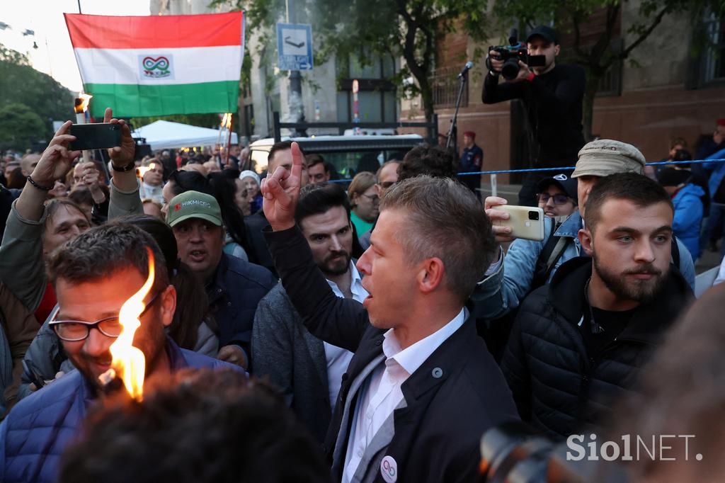 Protest v Budimpešti proti vladi Viktorja Orbana