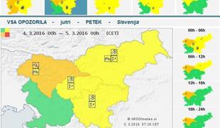 Padavine bodo do jutri ponehale, ponekod pa lahko zapade do 40 centimetrov snega