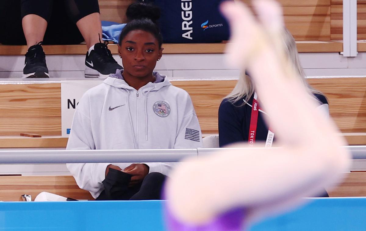 Simone Biles | Simone Biles je odpovedala nastop tudi v finalu parterja. | Foto Reuters