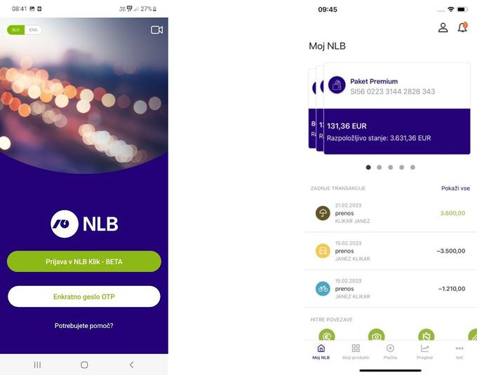 Zaradi varovanja zasebnosti in občutljivih finančnih podatkov mobilna banka NLB Klik onemogoča zajemanje zaslonskih posnetkov, zato smo v prispevku uporabili generične posnetke mobilne banke NLB Klik. | Foto: S. C.