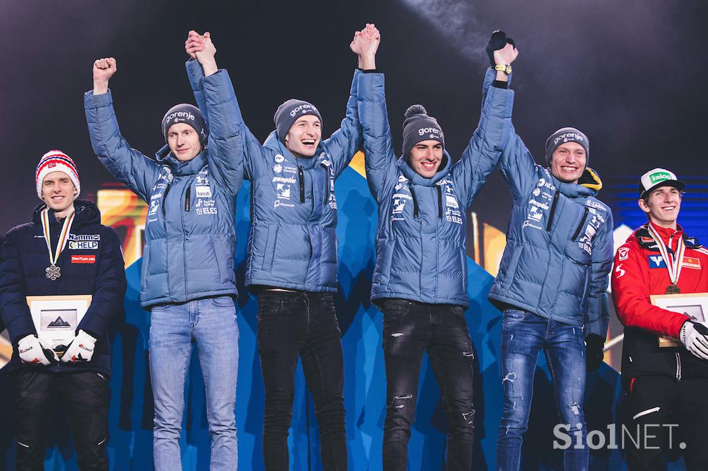 Kranjska Gora, podelitev medalj s SP v Planici