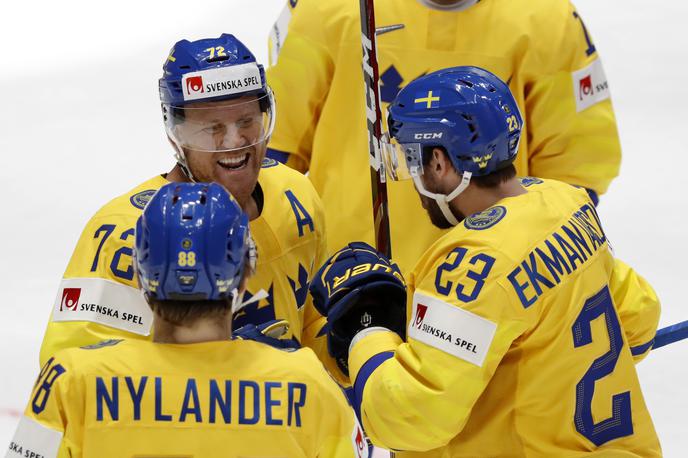 Švedska Norveška SP v hokeju 2019 | Švedi, ki lovijo tretji zaporedni naslov svetovnih prvakov, so danes zanesljivo opravili še z Avstrijci. | Foto Reuters