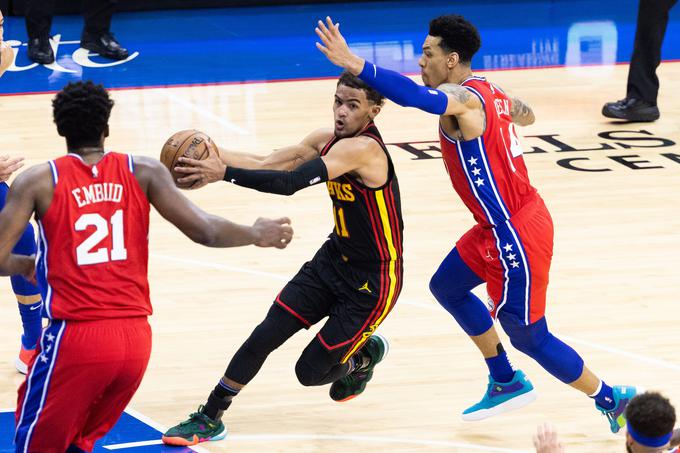 Trae Young je blestel proti Philadelphii. | Foto: Guliverimage/Vladimir Fedorenko