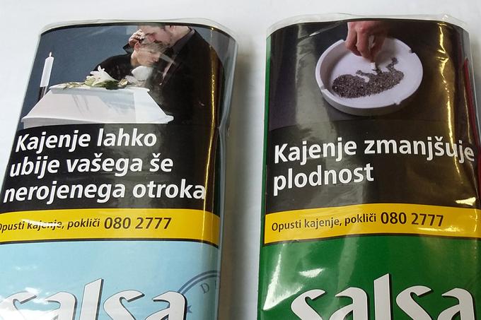 Nova pravila zahtevajo, da slikovna zdravstvena opozorila o nevarnostih kajenja zavzemajo 65 odstotkov površine embalaže tobačnih izdelkov (torej tobaka, cigaret, cigar in cigarillosov).  Po letu 2020 naj bi imeli vse cigarete in tobak za zvijanje enako embalažo. | Foto: Gregor Jamnik