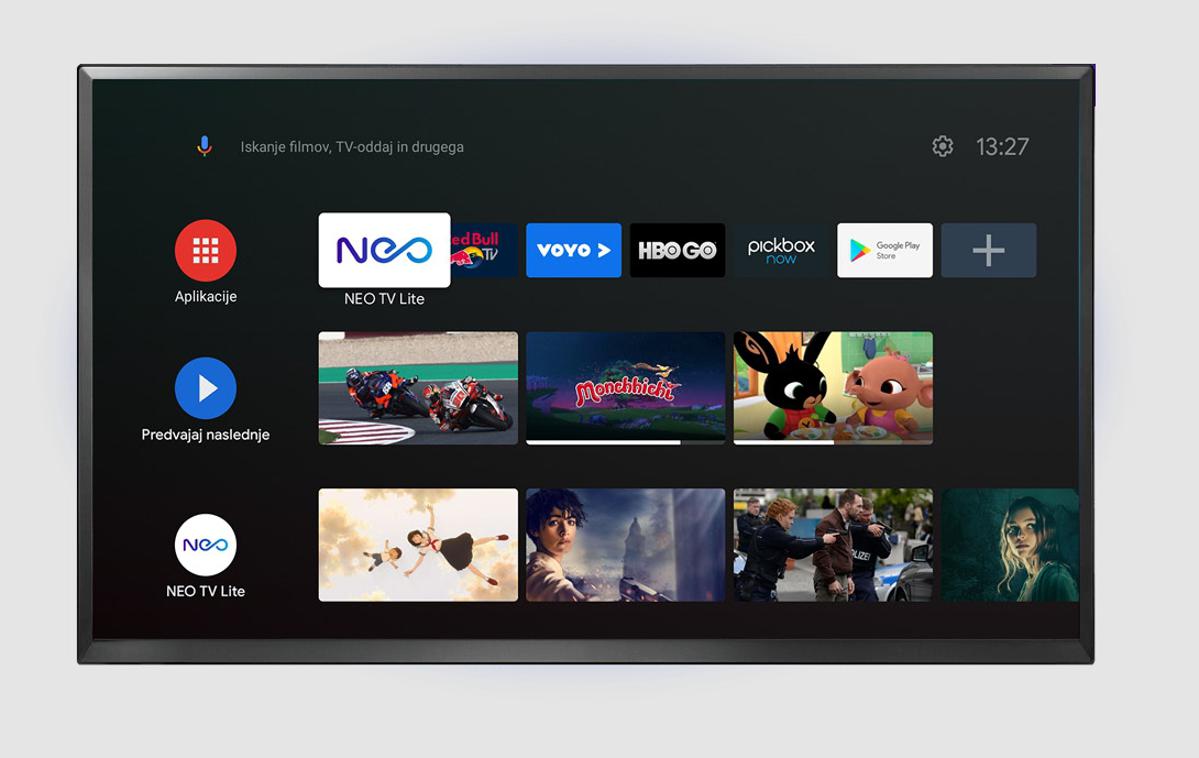 NEO TV Lite | Aolikacija NEO TV Lite deluje na pametnih televizorjih z operacijskim sistemom Android TV. | Foto Telekom Slovenije