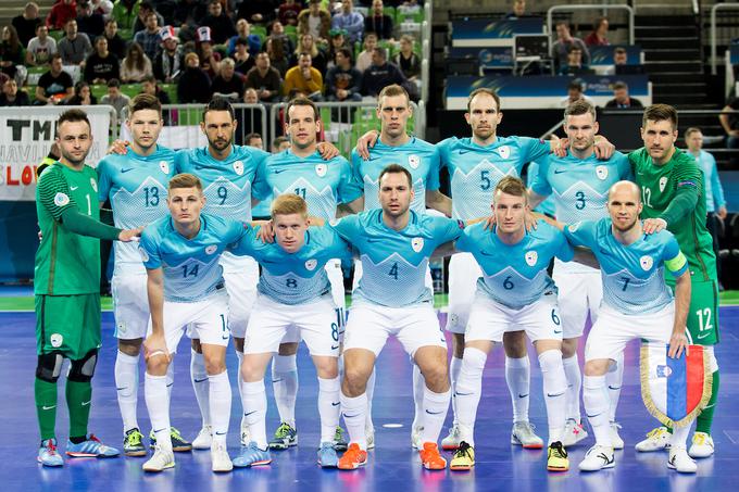 Slovenska reprezentanca je drugič v zgodovini nastopila v četrtfinalu velikega tekmovanja. Prvič se je uvrstila med najboljših osem na EP 2014 v Belgiji. | Foto: Urban Urbanc/Sportida