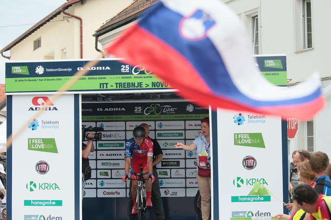 Zadnji kronometer Jureta Golčerja na dirki Po Sloveniji. Naslednji teden bo namreč končal kariero. | Foto: Vid Ponikvar