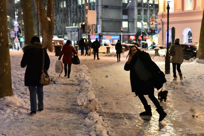 Ledene so tudi poti v parkih. Takole je videti park Zvezda v središču Ljubljane. | Foto: STA ,