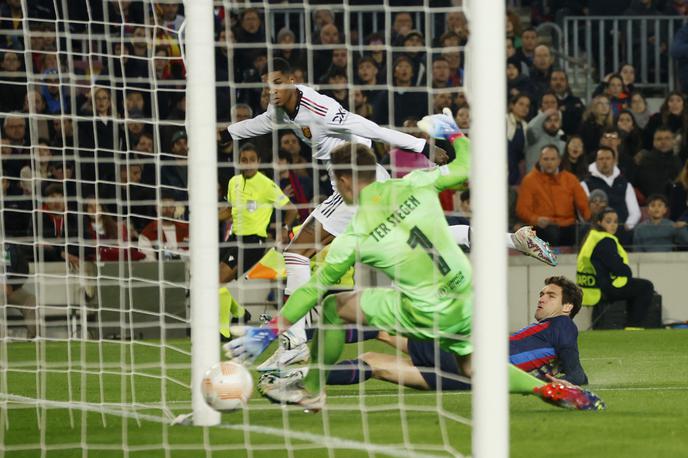 Barcelona Manchester United Marcus Rashford | Marcus Rashford je zadel za 1:1. Zadel je na vsaki od zadnjih petih tekem. | Foto Reuters